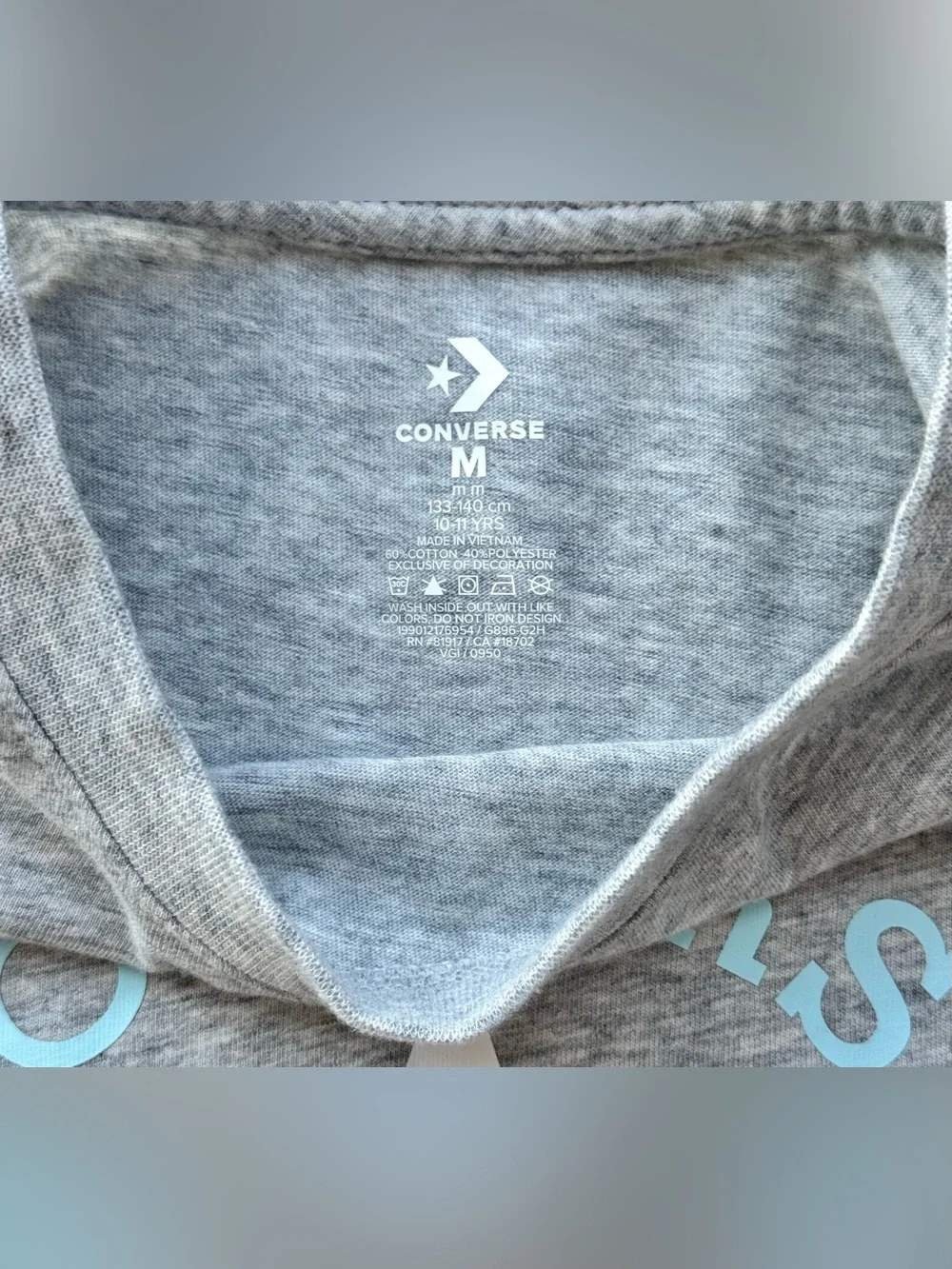 Converse Girls Medium Boxy Crop Tee Bundle 3 Graphic T Shirts Pink Gray (W XS/S)